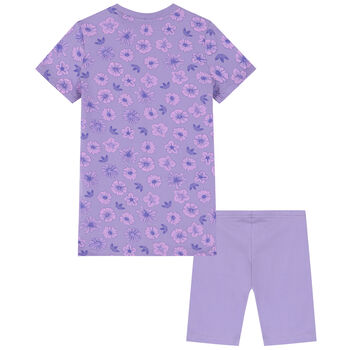 Girls Purple Trefoil Logo Dress Set