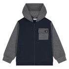 Boys Navy Blue & Grey Tracksuit Set ( 3 Piece ), 3, hi-res