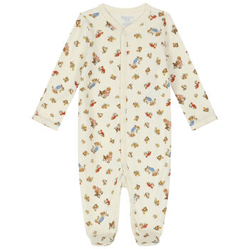 Baby Girls Ivory Polo Bear Babygrow