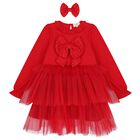 Girls Red Tulle Dress Set, 1, hi-res