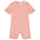 Baby Girls Pink & Yellow Lemon Sun Suit, 1, hi-res