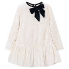 Girls Ivory Embellished Dress, 1, hi-res