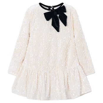 Girls Ivory Embellished Dress