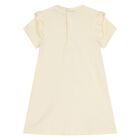 Younger Girls Ivory Bag Logo Dress, 1, hi-res