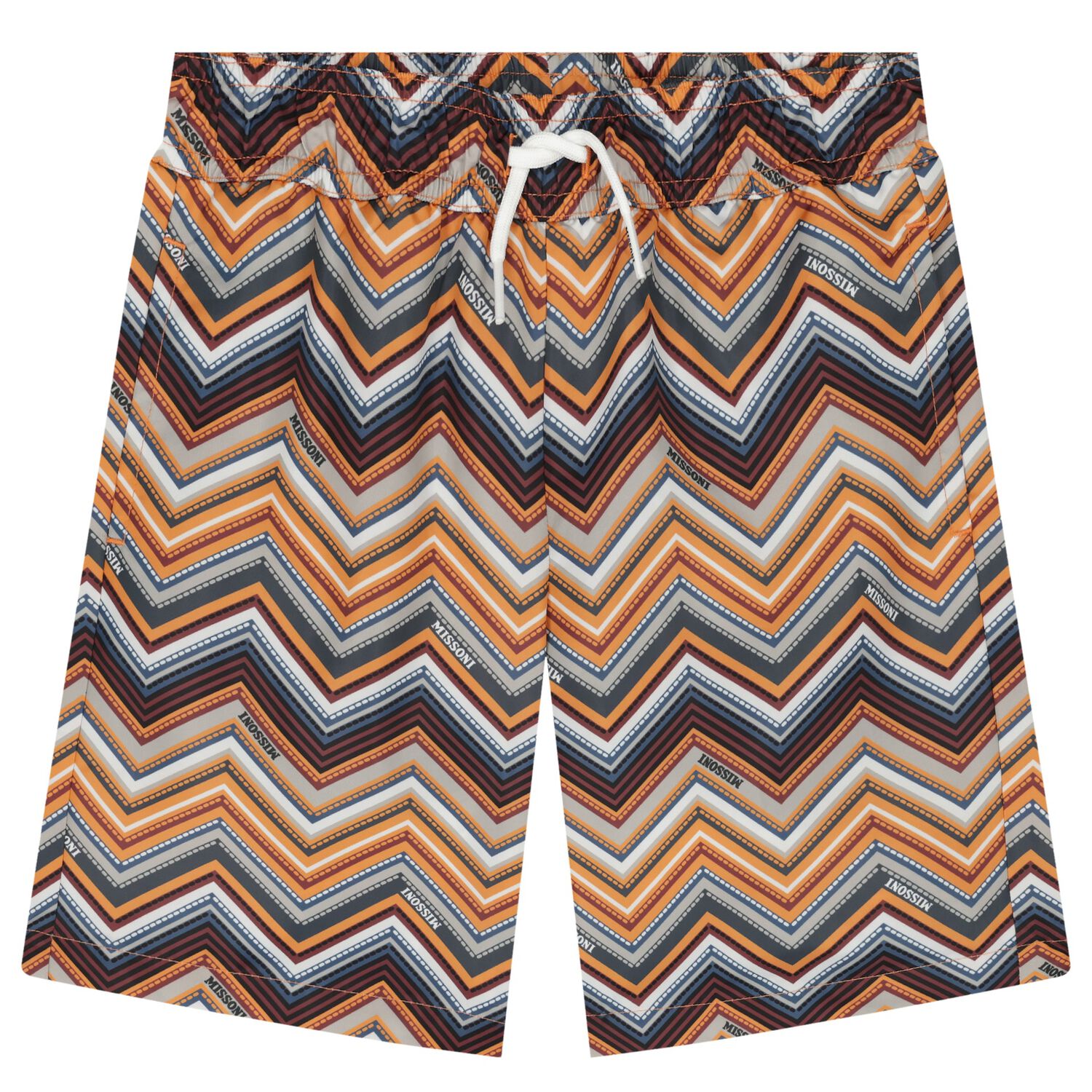 Boys Orange Zig Zag Swim Shorts, 1, hi-res image number null