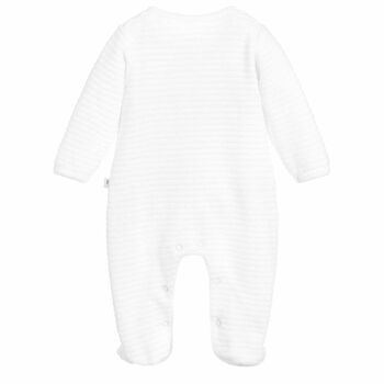 White Ribbed Babygrow