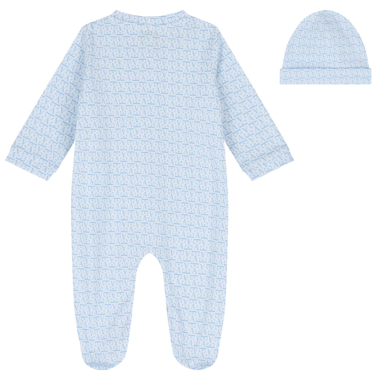Baby Boys Blue Logo Babygrow Gift Set, 1, hi-res
