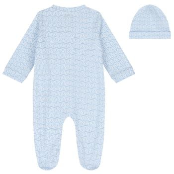 Baby Boys Blue Logo Babygrow Gift Set