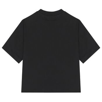 Boys Black Teddy Bear Logo T-Shirt