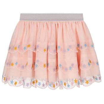 Girls Pink Star Tulle Skirt