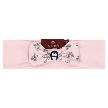 Baby Girls Pink Pima Cotton Logo Headband