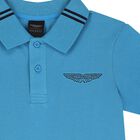 Boys Blue Logo Polo Shirt, 2, hi-res