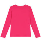Girls Pink Logo Long Sleeve Top, 1, hi-res