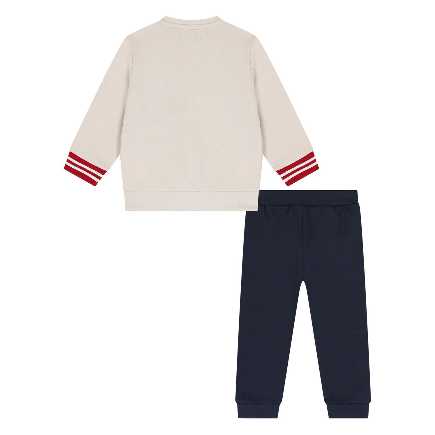Younger Boys Beige & Navy Blue Tracksuit, 1, hi-res image number null