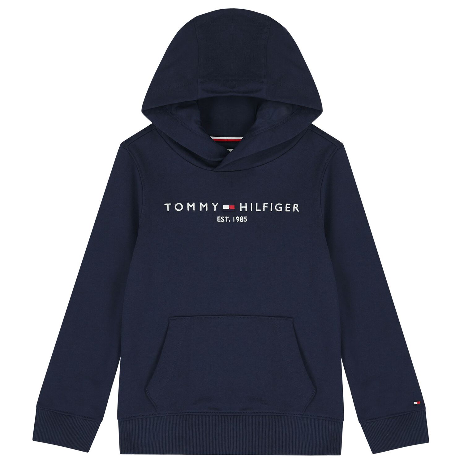 Boys Navy Blue Logo Hooded Top, 2, hi-res