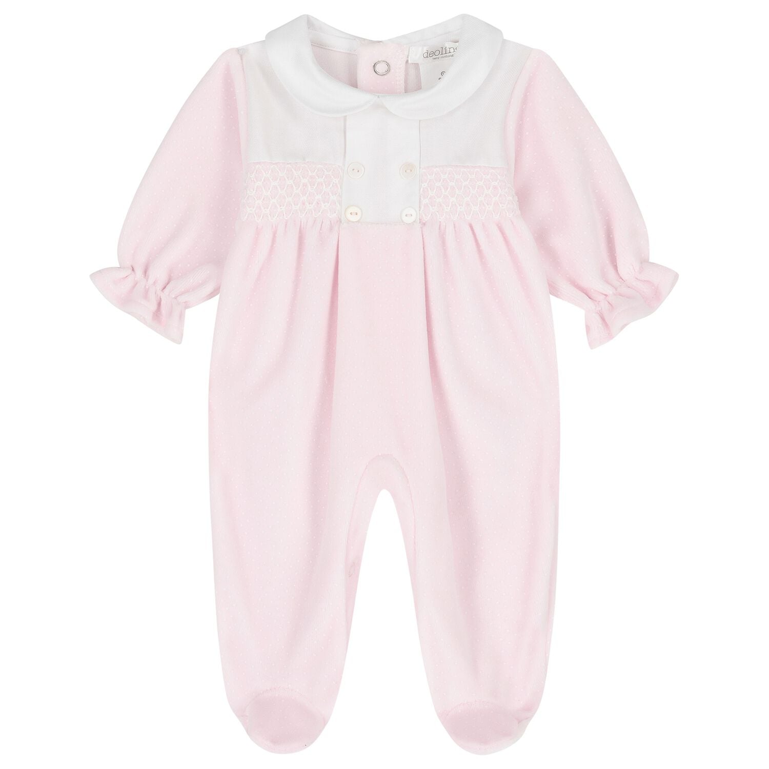 Baby Girls Pink & White Dot Babygrow, 1, hi-res