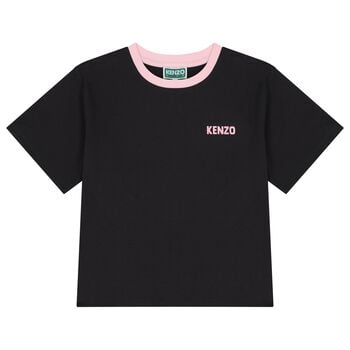 Girls Black Bunny Logo T-Shirt