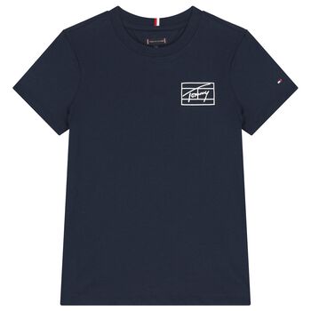 Boys Navy Blue Logo T-Shirt