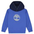 Boys Blue Logo Hooded Top, 1, hi-res