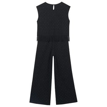 طقم بنطلون باللون الأسود اللامع للبنات