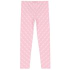 Girls Pink Logo Leggings, 2, hi-res