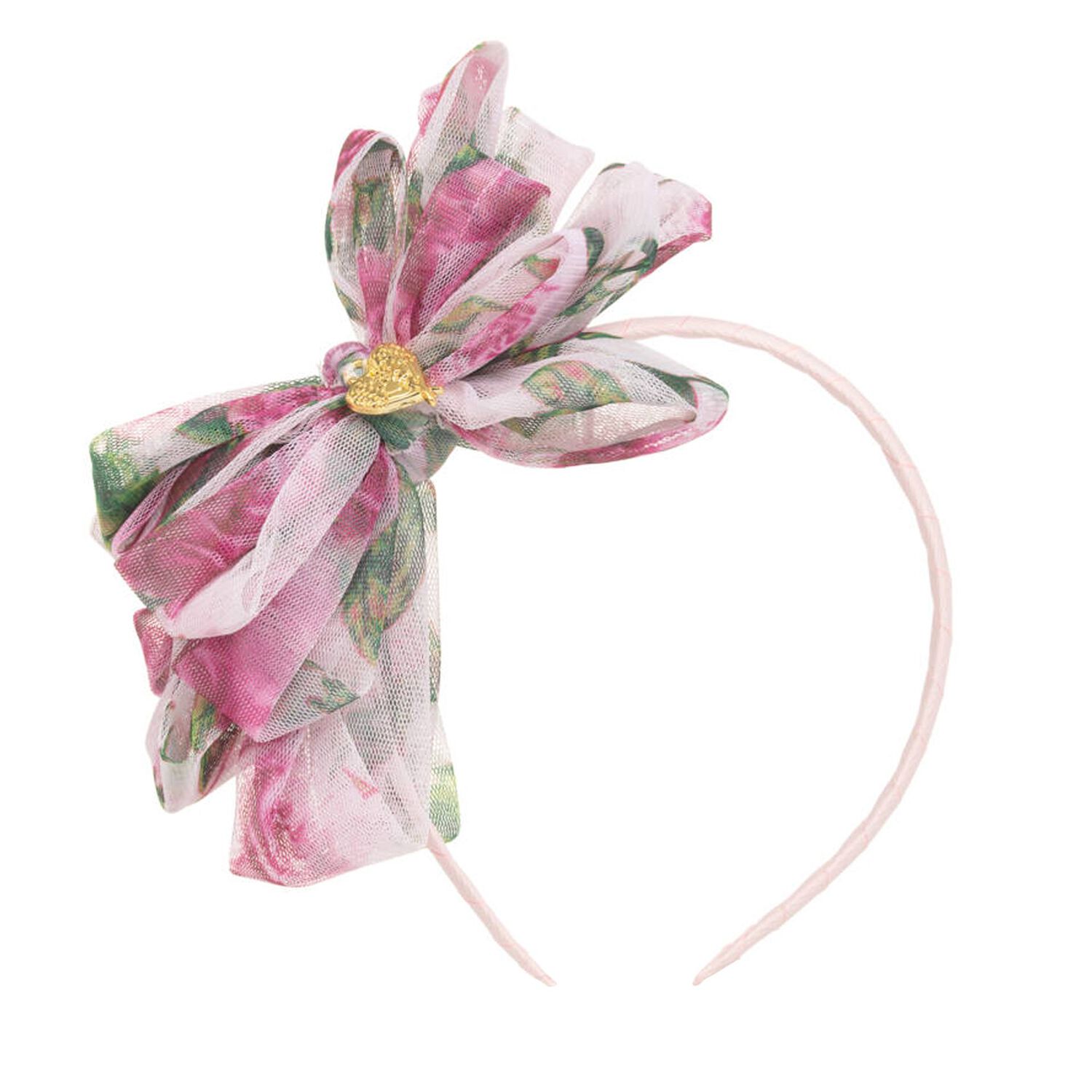 ربطة رأس بفيونكة وردية للبنات, 3, hi-res