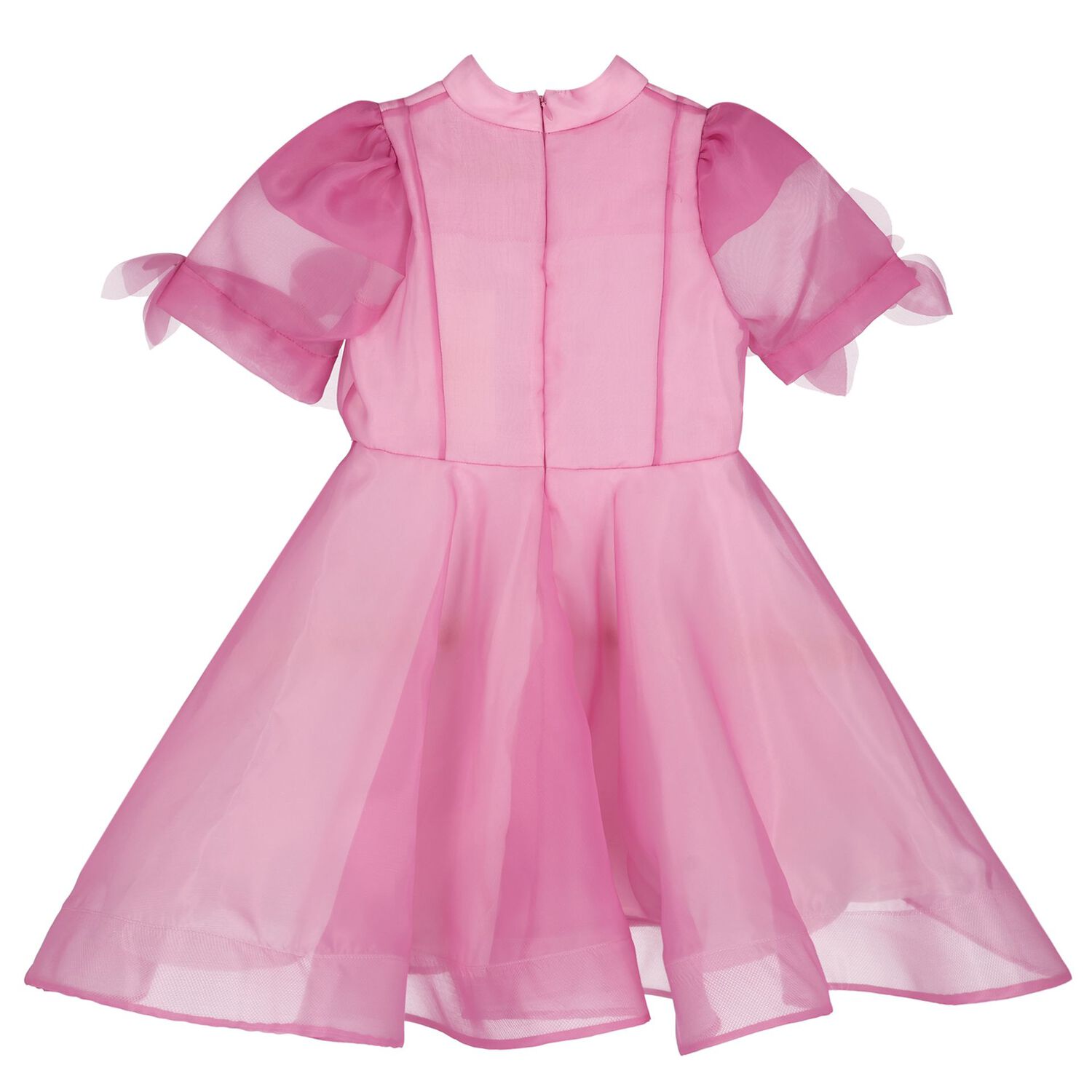 Girls Pink Organza Flower Dress, 1, hi-res