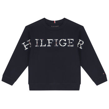 Boys Navy Blue Logo Sweatshirt