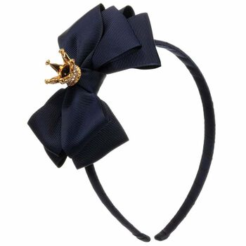 Girls Navy Bow Headband