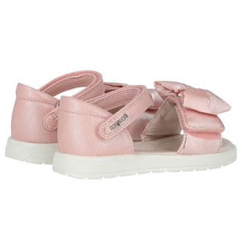 Younger Girls Pink Bow Sandals