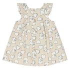 Baby Girls Beige Heart & Bear Dress Set, 1, hi-res