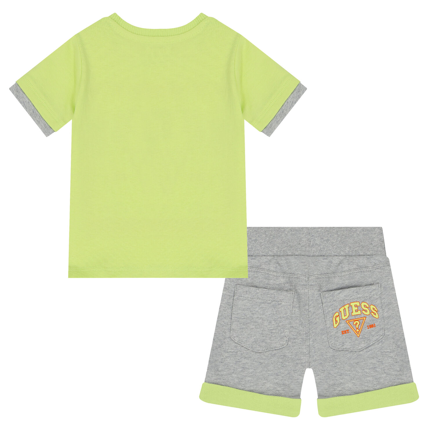 Younger Boys Green & Grey Shorts Set, 1, hi-res
