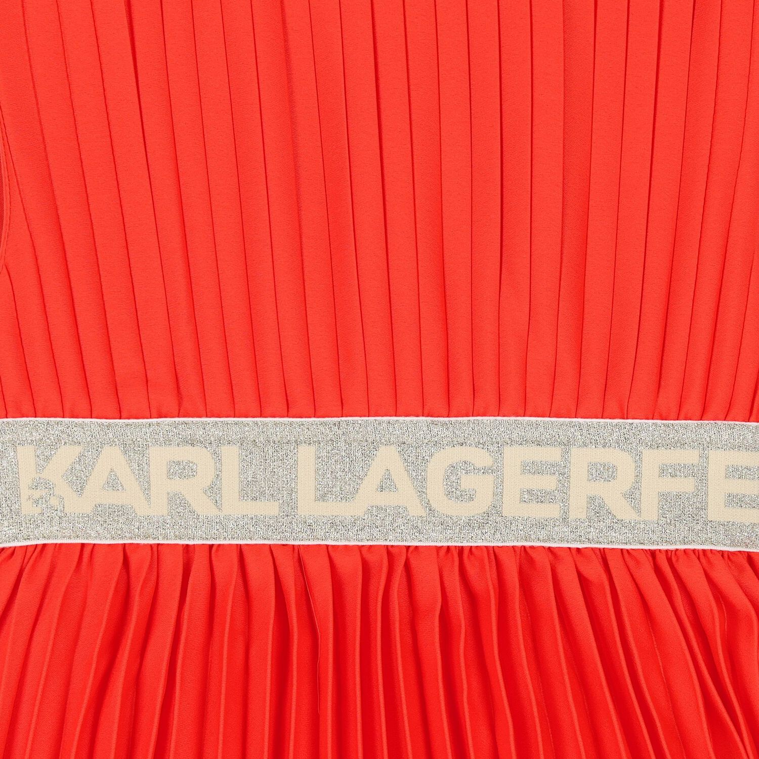 Girls Orange & Gold Pleated Dress, 1, hi-res image number null