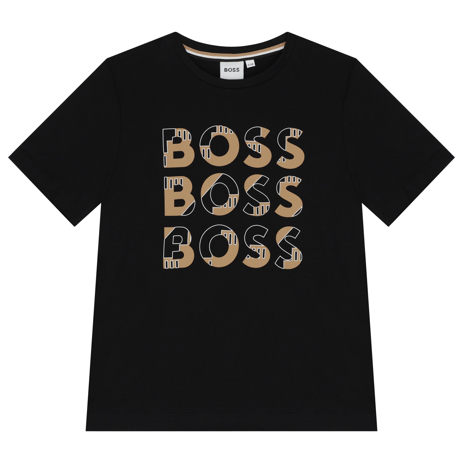 BOSS Boys Black Logo T Shirt Junior Couture Bahrain