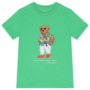 Boys Green Polo Bear T-Shirt