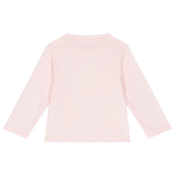 Younger Girls Pink Pixel Bunny Long Sleeve Top