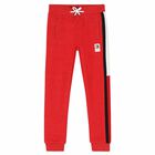 Boys Red Cotton Joggers, 1, hi-res