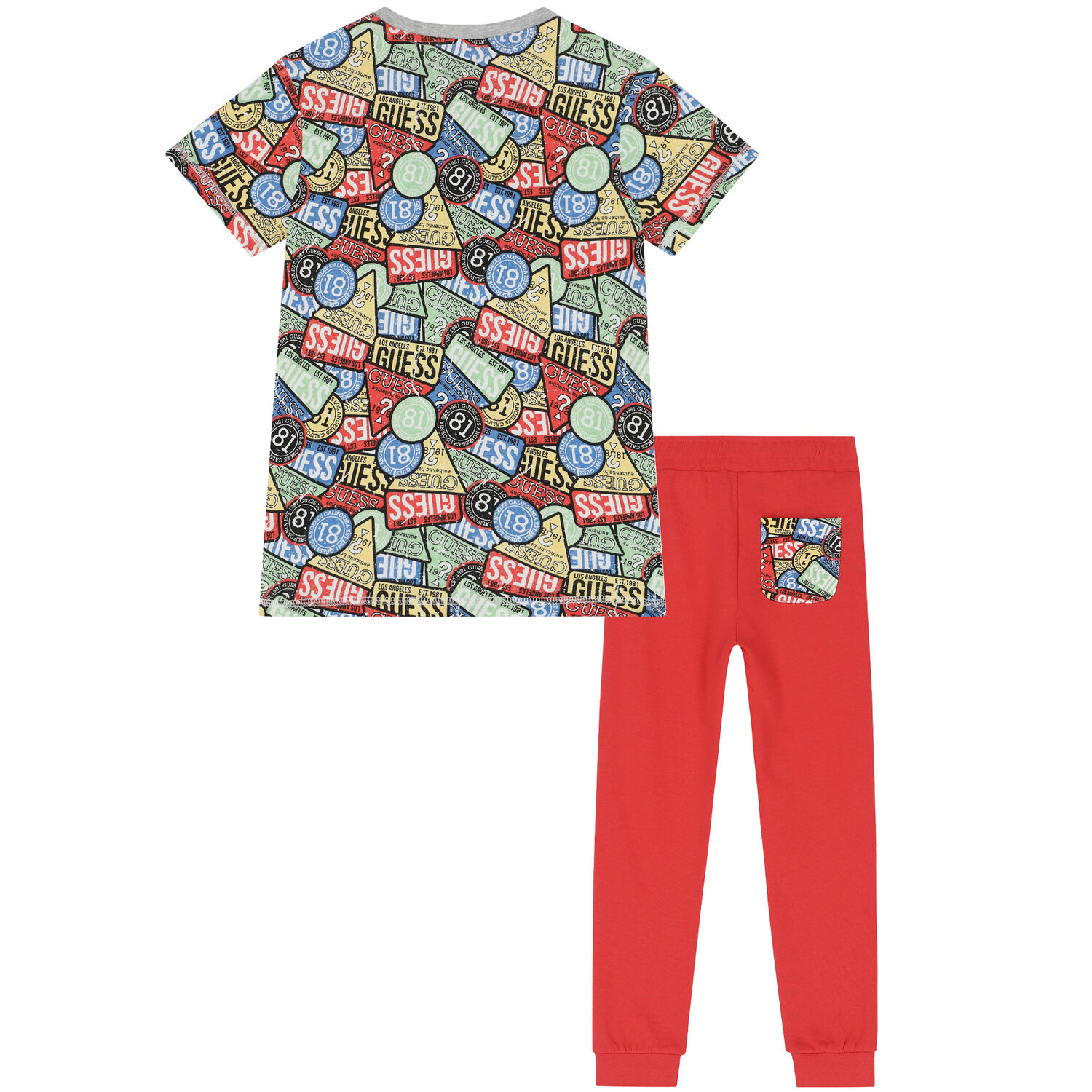 Boys Multi-Colored Logo Trousers Set, 2, hi-res