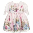 Girls Pink Floral Dress, 1, hi-res