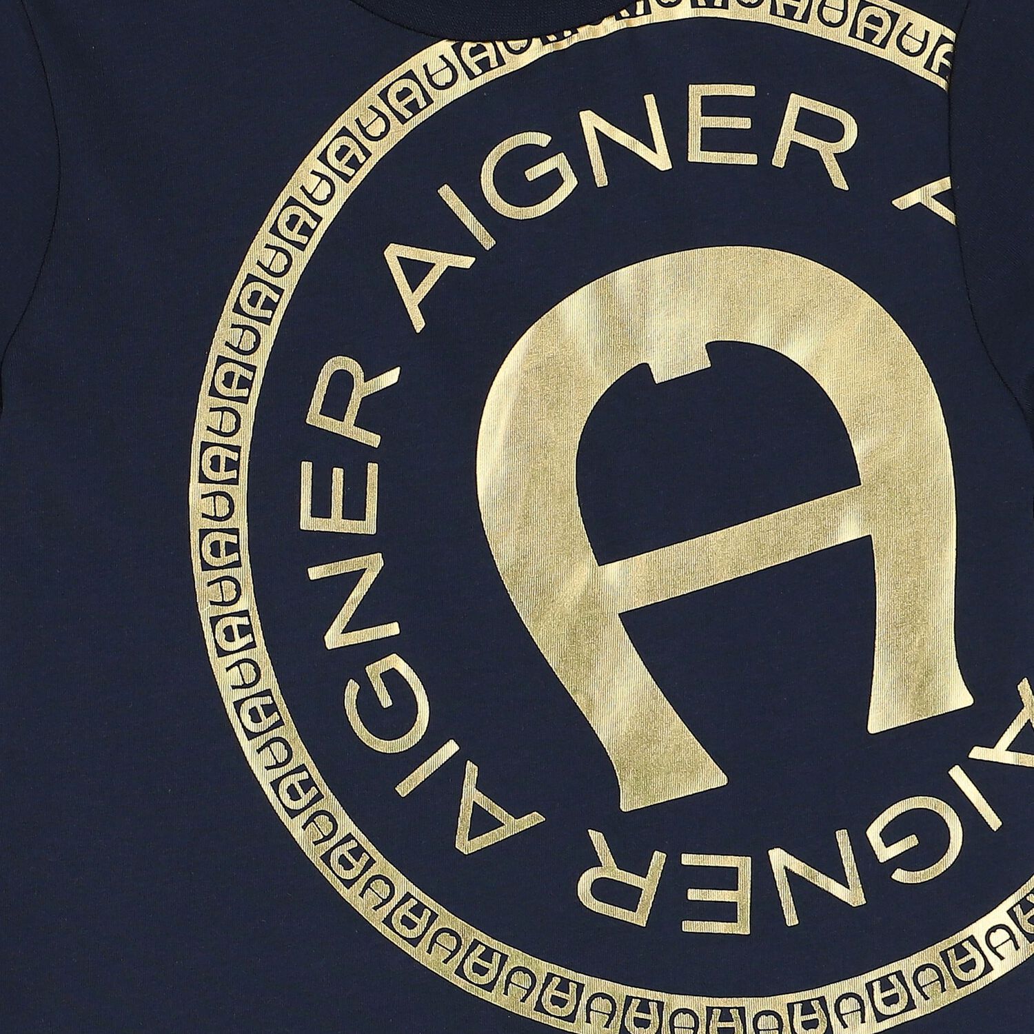 Boys Navy Blue & Gold Logo T-Shirt, 3, hi-res image number null