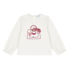 Younger Girls White & Burgundy Plaid Skirt Set, 1, hi-res