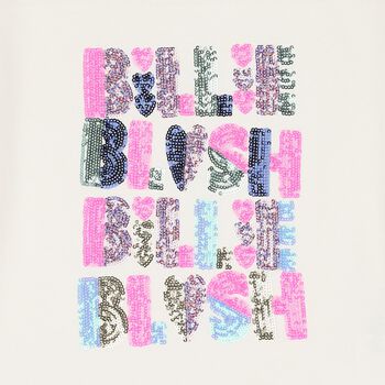 تيشيرت بنات بالشعار باللون العاجي