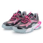 Girls Navy Blue & Pink Logo Trainers, 1, hi-res