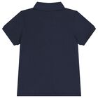 Boys Navy Blue Logo Polo Shirt , 2, hi-res