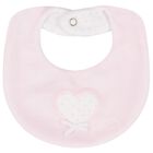 Baby Girls Pink Heart & Polka Dot Bib, 1, hi-res