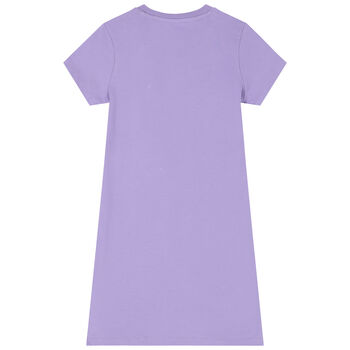 Girls Purple Trefoil Logo Dress