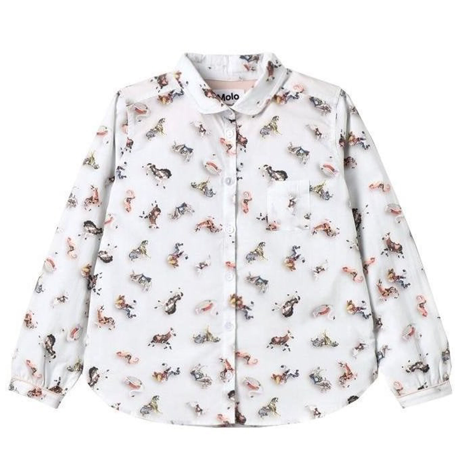 Girls 'Mini Carousel' Cotton Top, 1, hi-res