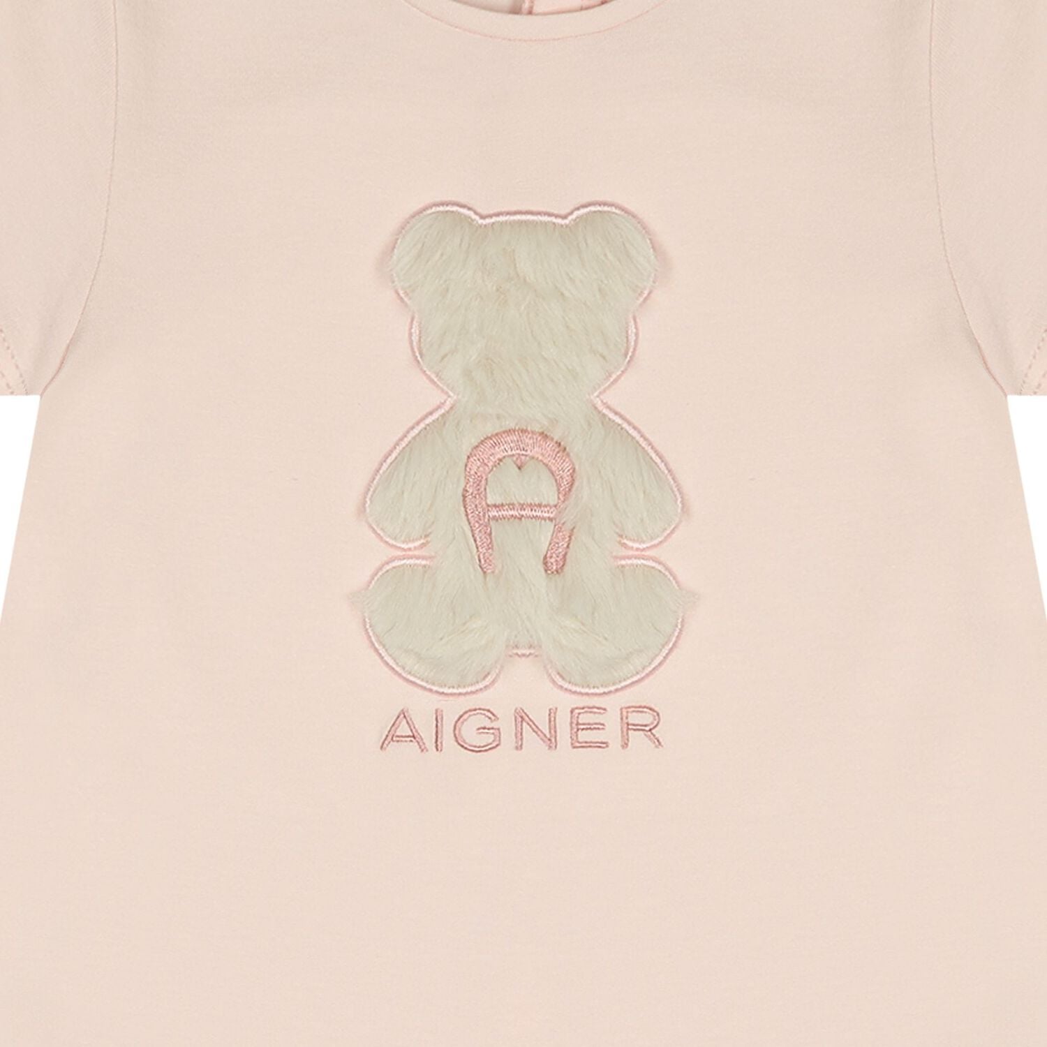 Younger Girls Pink Faux Fur Teddy Bear Dress, 3, hi-res