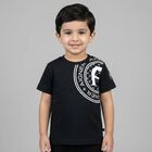 Younger Boys Black Logo T-Shirt, 3, hi-res