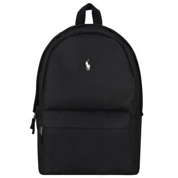 Boys Black Canvas Pony Logo Backpack ( 44cm )